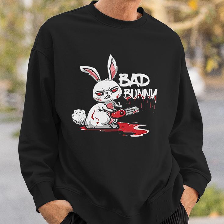 Funny Horror Rabbit Halloween Gift Evil Bad Bunny Sweatshirt Gifts for Him