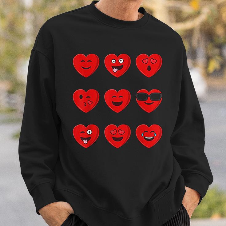 Heart Emojis Valentines Day Funny Emoticons Sweatshirt Gifts for Him