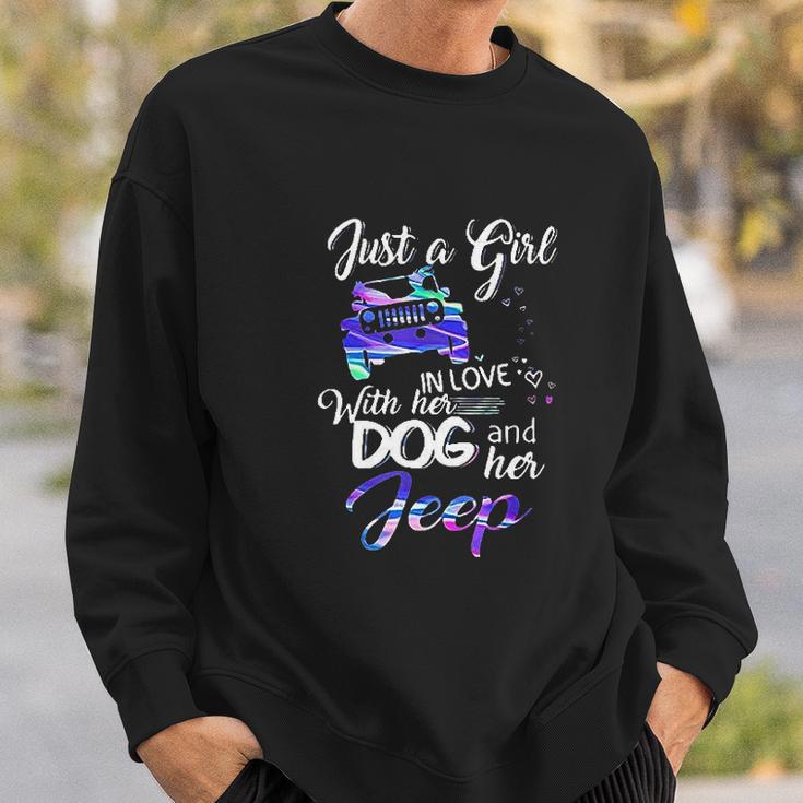 Just A Girl In Love With Her Dog And Her Heart For Jeep Sweatshirt Gifts for Him