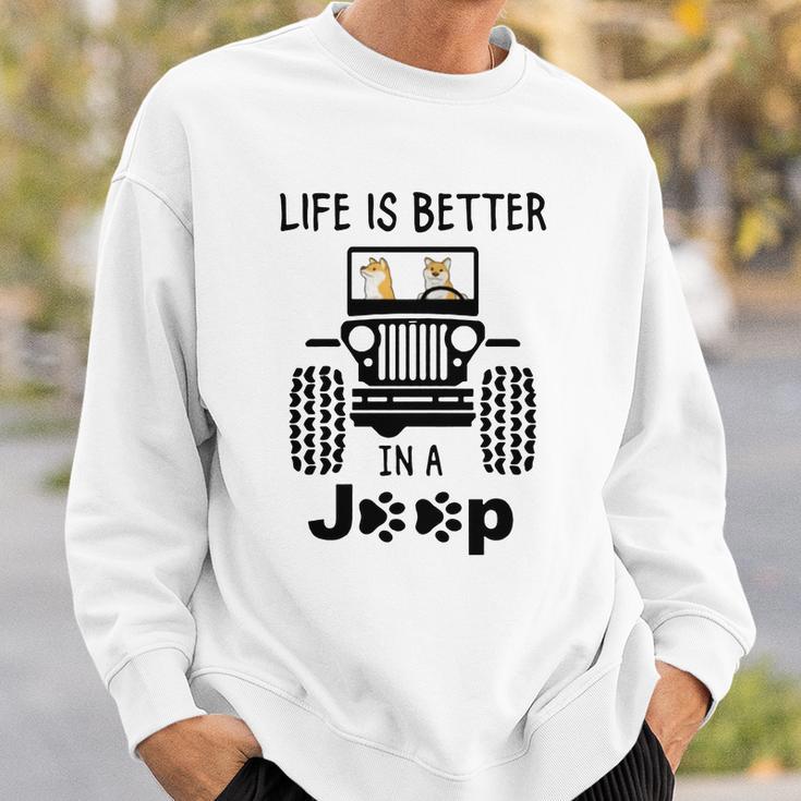 Shiba Inu Life Is Better In A Jeep Sweatshirt Gifts for Him