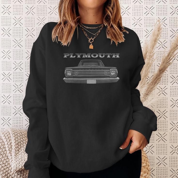 1966 Plymouth Belvedere Ii Front Black Sweatshirt Gifts for Her