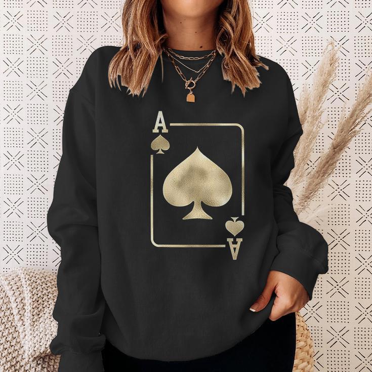 Ace Of Spades Playing Card Halloween Glam Sweatshirt Gifts for Her