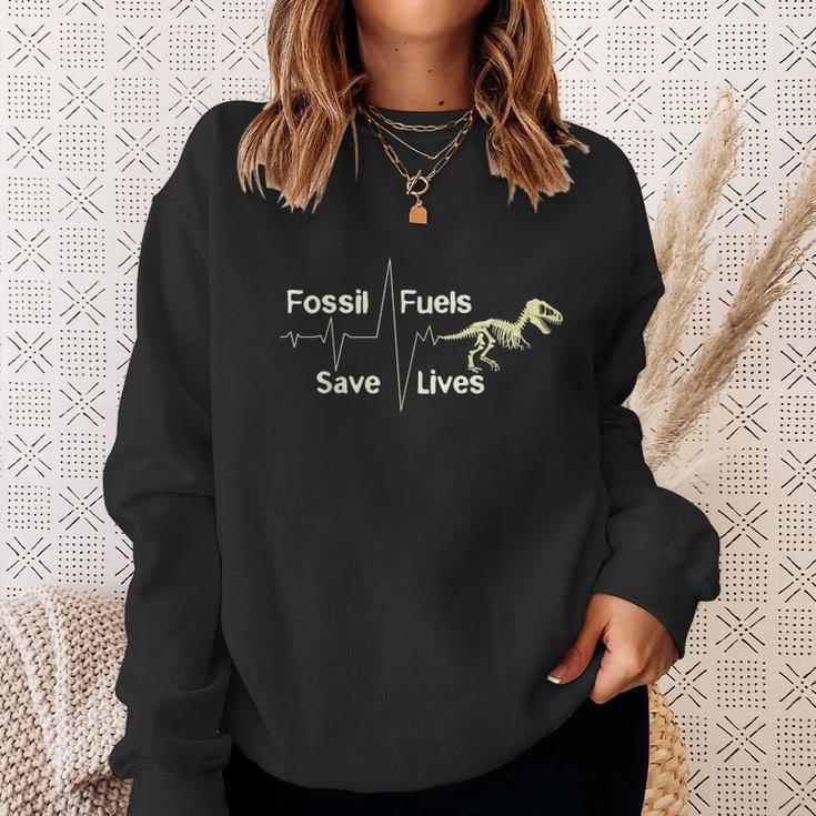 Anti Climate Change Fossil Fuels Save Lives Sweatshirt Gifts for Her