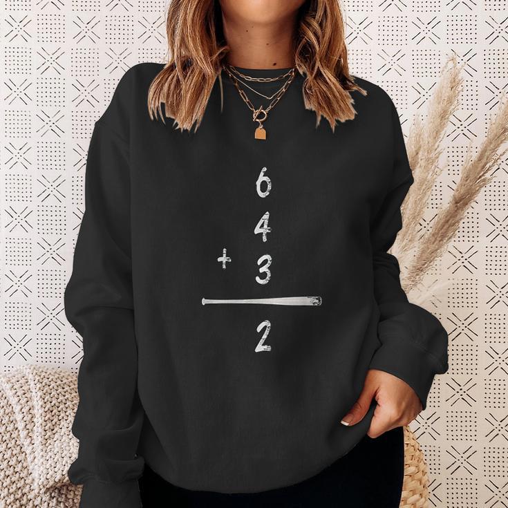 Baseball Math 6 4 3 2 Double Play Cute Softball Game Sweatshirt Gifts for Her