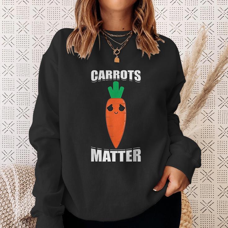 Carrots Matter Funny Cute Emoji Vegetable Vegan Food Gift Sweatshirt Gifts for Her