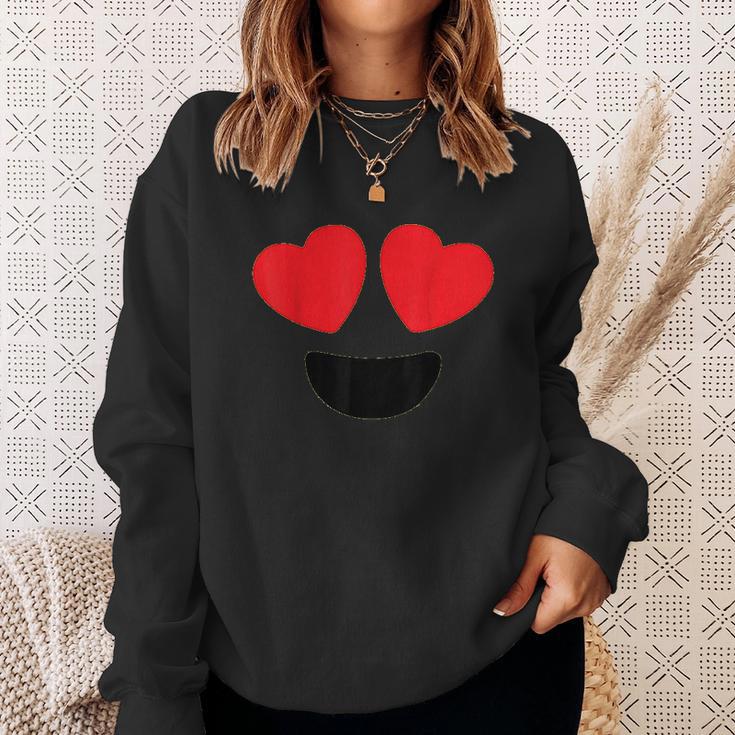 Cute Heart Eyes Emoji Face Halloween Costume Love Sweatshirt Gifts for Her