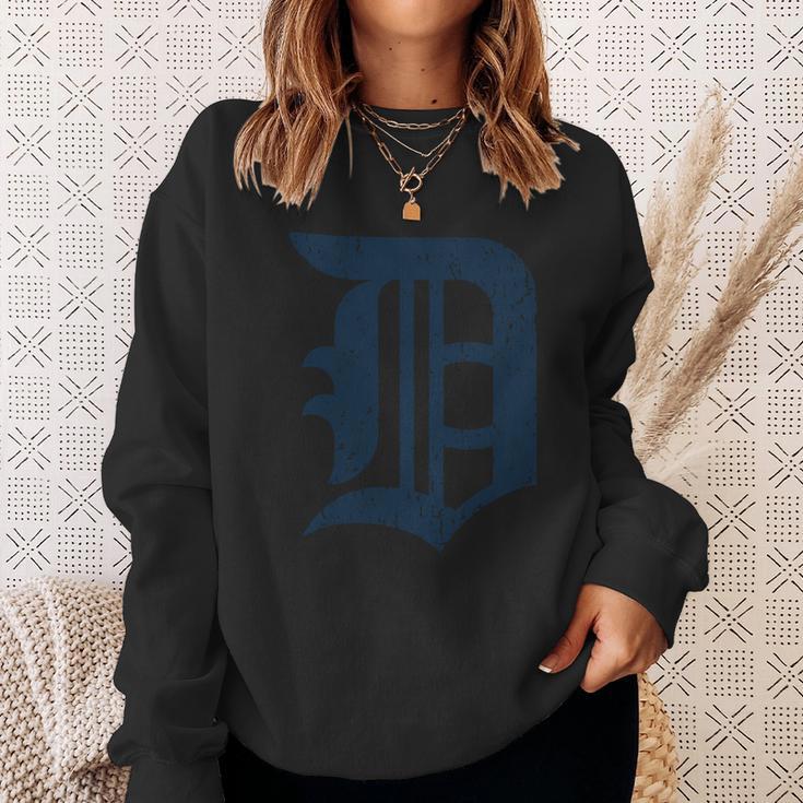 Detroit Baseball D | Vintage Michigan Bengal Tiger Retro Pullover Hoodie Sweatshirt Gifts for Her