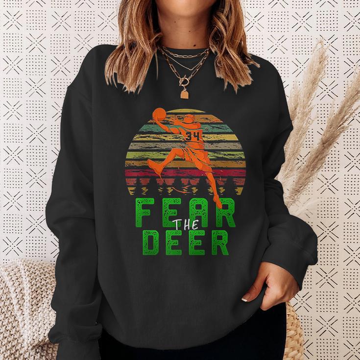 Fear The Deer Gift For Milwaukee Basketball Bucks Fans Sweatshirt Gifts for Her