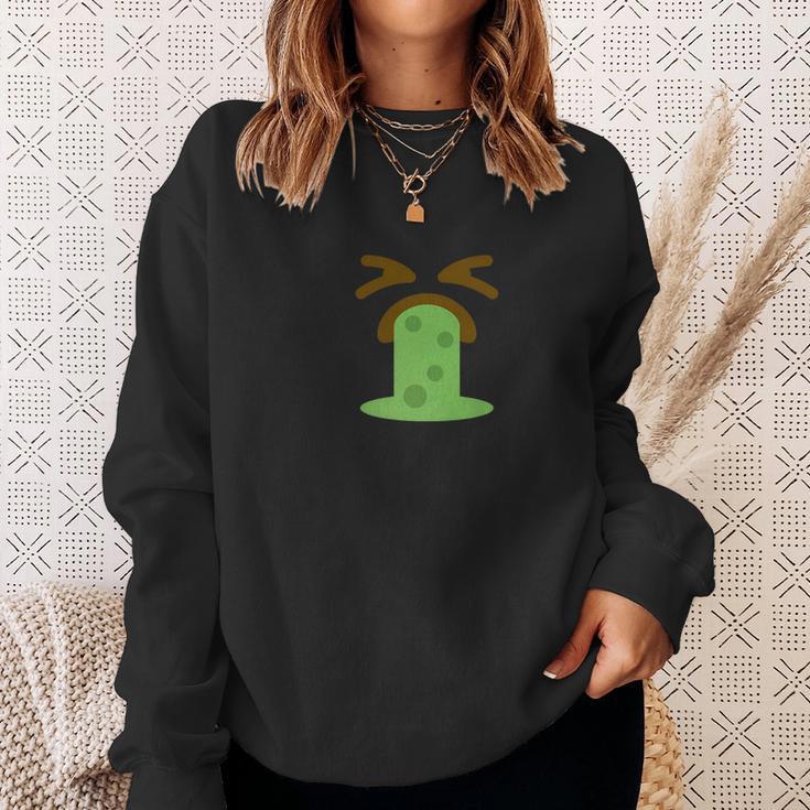 Funny Sick Vomit Halloween Emoji Group Costume Sweatshirt Gifts for Her