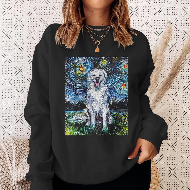 Great Pyrenees Full Version Starry Night Dog Art Sweatshirt Gifts for Her