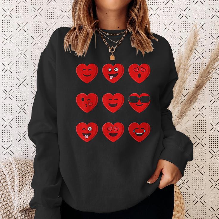 Heart Emojis Valentines Day Funny Emoticons Sweatshirt Gifts for Her