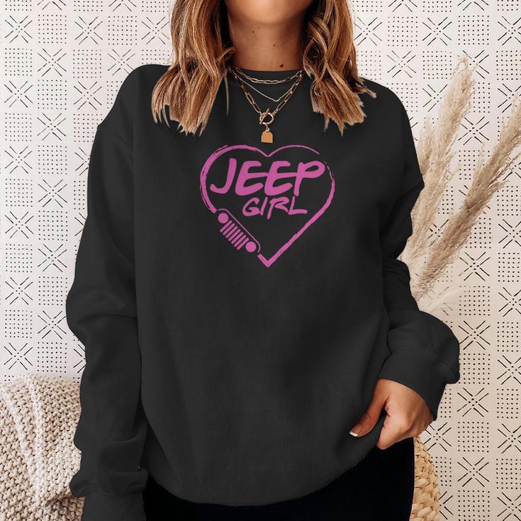 Jeep Girl - Pink Heart Lovely T-Shirt Sweatshirt Gifts for Her