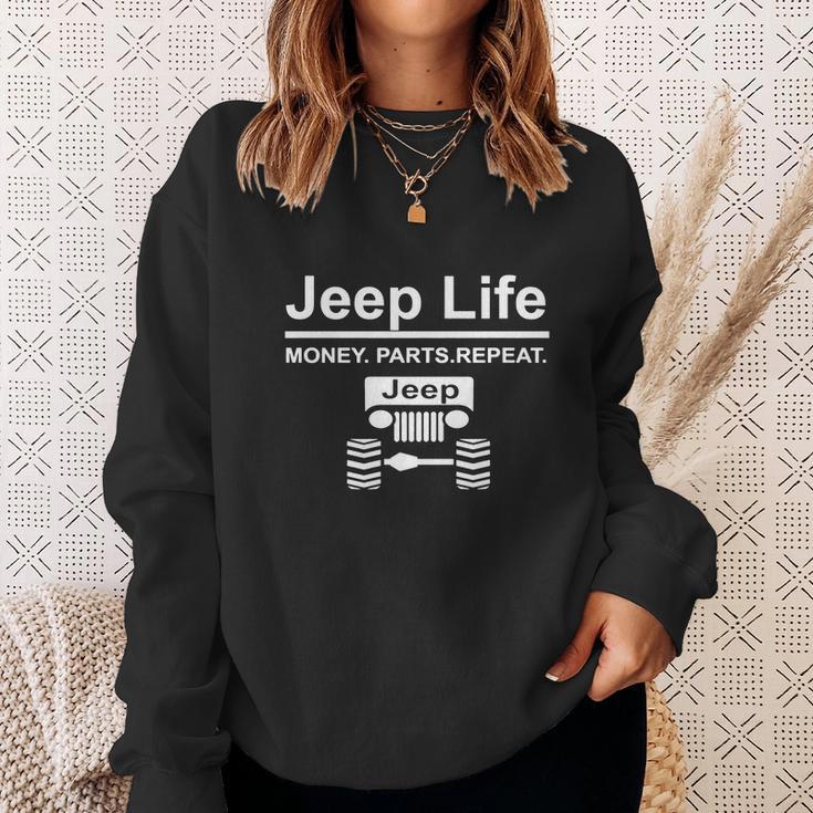 Jeep Life Money Parts Repeat Sweatshirt Gifts for Her