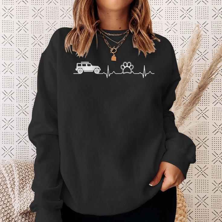 Jeeps And Paw Heartbeat For Jeepsdog And Cat Lovers Sweatshirt Gifts for Her