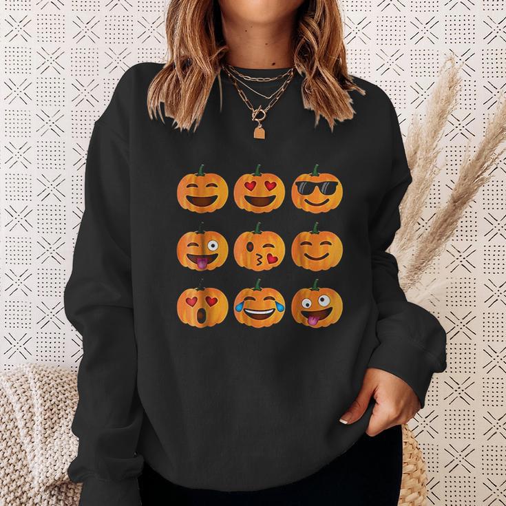 Pumpkin Emoji Pumpkin Emoji Halloween Costume Sweatshirt Gifts for Her