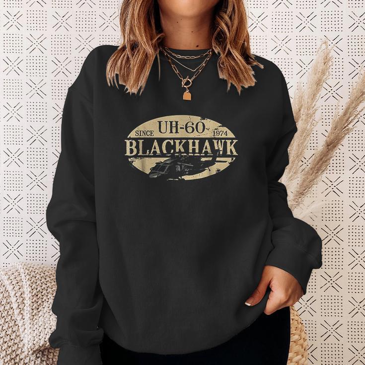 Uh60 Blackhawk Helicopter Vintage Design Sweatshirt Gifts for Her