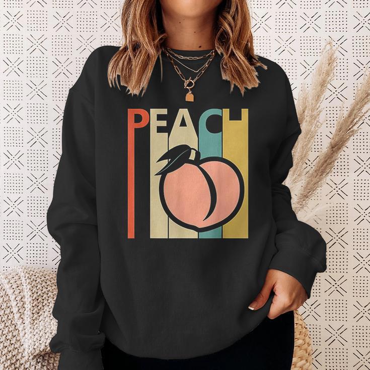 Vintage Peach Fruit Emoji Sweatshirt Gifts for Her