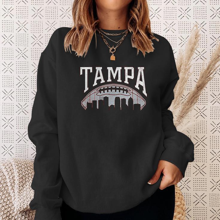 Vintage Tampa Bay Football Skyline Sweatshirt Gifts for Her