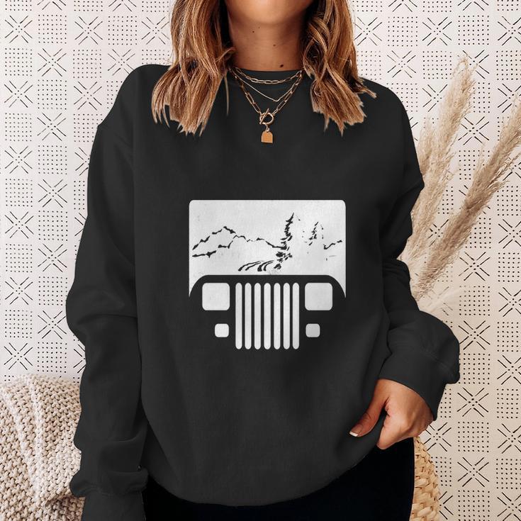 White Adventuring Yj Jeep Sweatshirt Gifts for Her