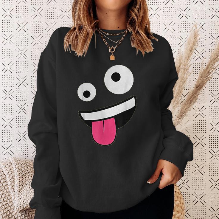 Wild Silly Crazy Eyes Zany Face Emojis Halloween Costume Sweatshirt Gifts for Her