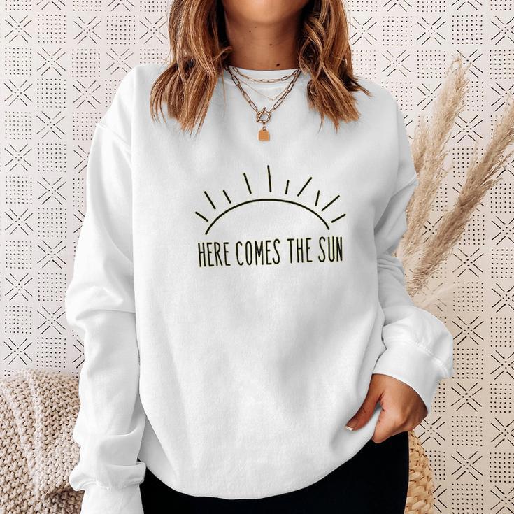 Here Comes The Sun Summer Beach Sunshine Graphic Sweatshirt Gifts for Her