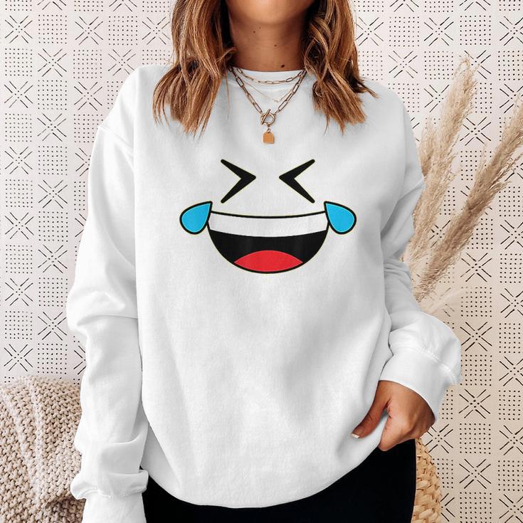 Emojis Costume Crying Laughing Emoticon Tears Sweatshirt Gifts for Her