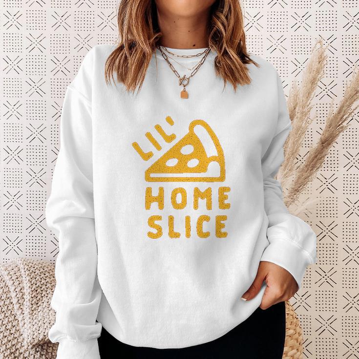 Toddler Lil Home Slice Funny Pizza Pie Younger Sibling Family Sweatshirt Gifts for Her