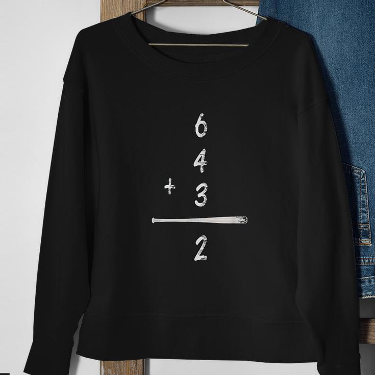 Baseball Math 6 4 3 2 Double Play Cute Softball Game Sweatshirt Gifts for Old Women