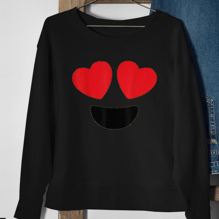 Cute Heart Eyes Emoji Face Halloween Costume Love Sweatshirt Gifts for Old Women