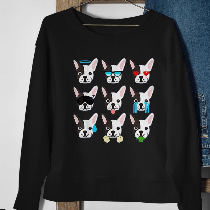 Emoji Boston Terrier Dog Faces Sweatshirt Gifts for Old Women