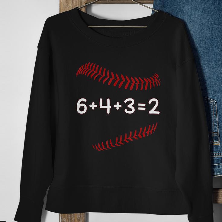 Funny Baseball Gift 6 4 3 2 Baseball Double Play Sweatshirt Gifts for Old Women