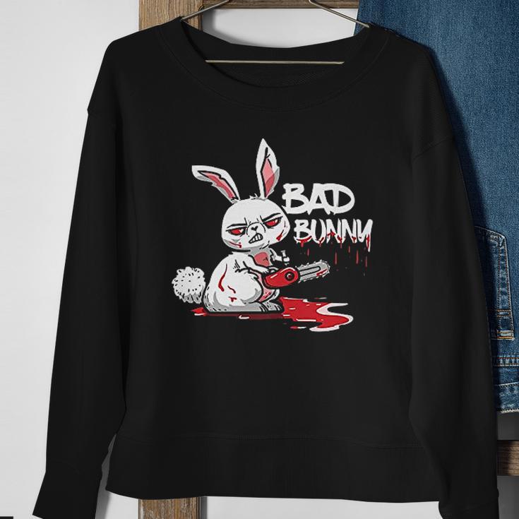 Funny Horror Rabbit Halloween Gift Evil Bad Bunny Sweatshirt Gifts for Old Women