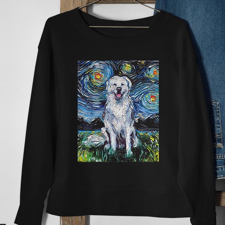 Great Pyrenees Full Version Starry Night Dog Art Sweatshirt Gifts for Old Women