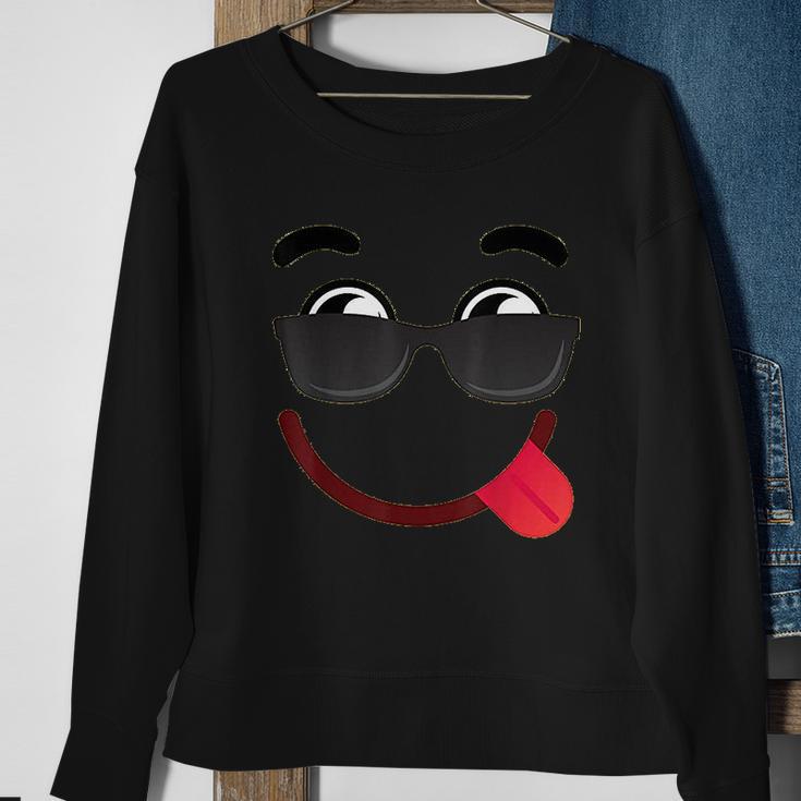 Halloween Emojis Costume Emoticon Smile Sunglasses Sweatshirt Gifts for Old Women