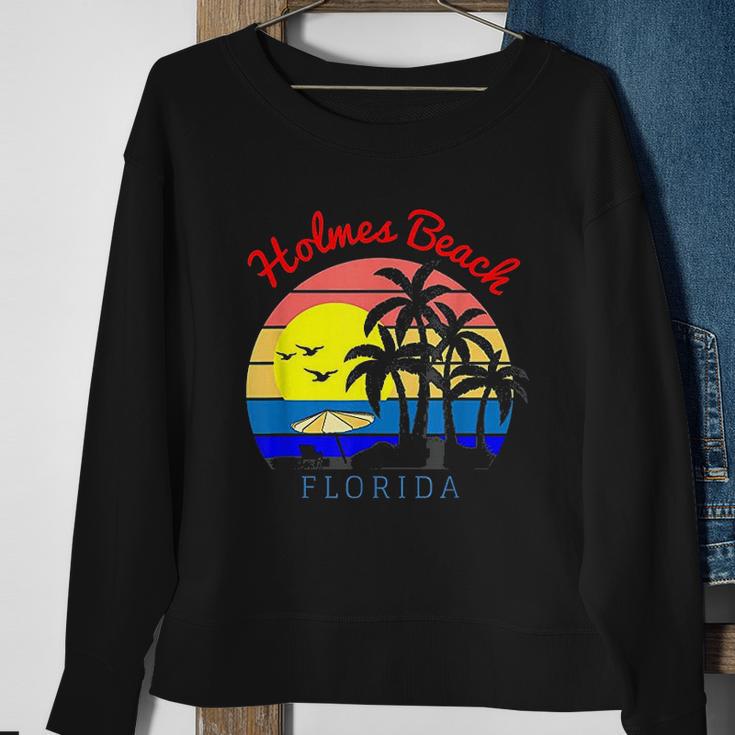 Holmes Beach Florida Vintage Retro Beach Sunset Sweatshirt Gifts for Old Women