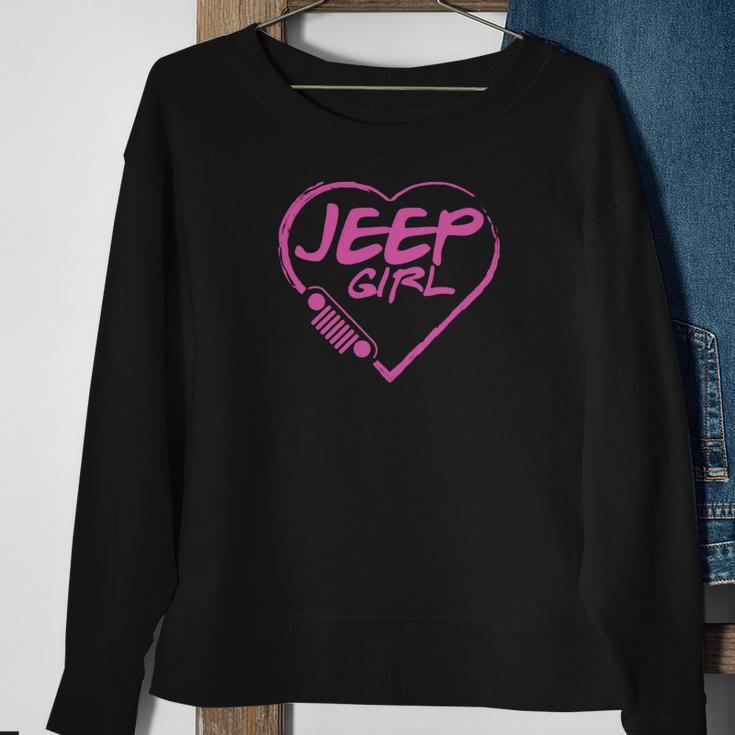 Jeep Girl - Pink Heart Lovely T-Shirt Sweatshirt Gifts for Old Women