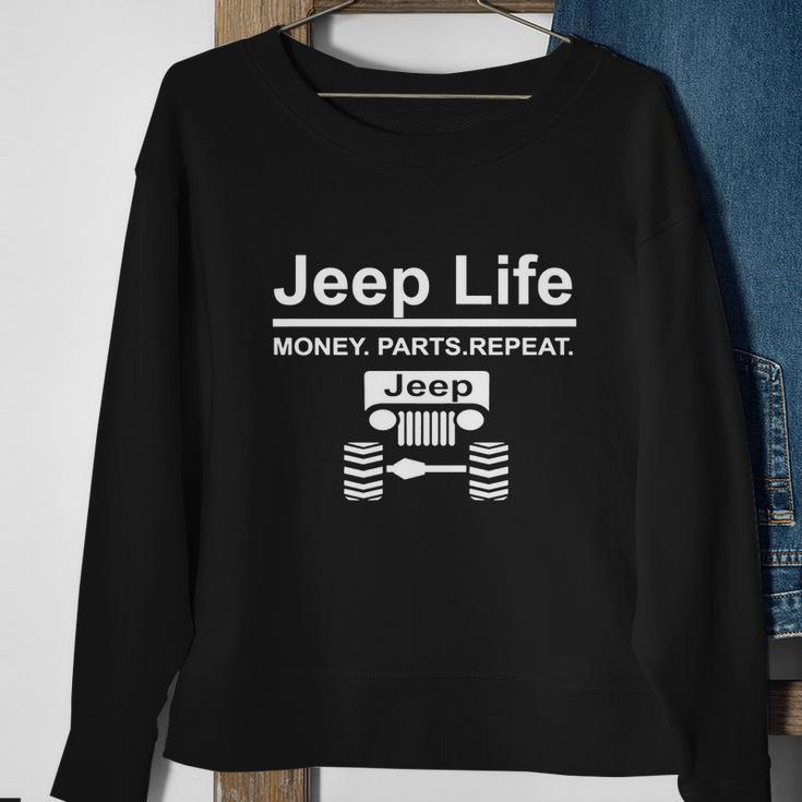 Jeep Life Money Parts Repeat Sweatshirt Gifts for Old Women