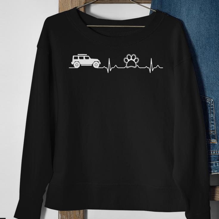 Jeeps And Paw Heartbeat For Jeepsdog And Cat Lovers Sweatshirt Gifts for Old Women