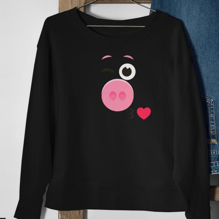 Pink Pig Emoji Family Matching Costume New Year 2022 Sweatshirt Gifts for Old Women