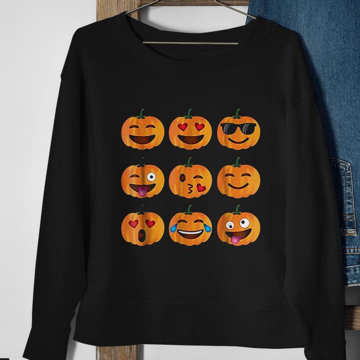 Pumpkin Emoji Pumpkin Emoji Halloween Costume Sweatshirt Gifts for Old Women