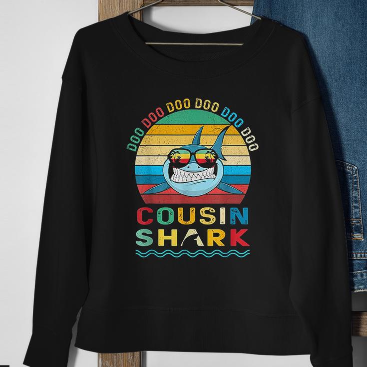 Retro Vintage Cousin Shark Doo Doo Doo Sweatshirt Gifts for Old Women