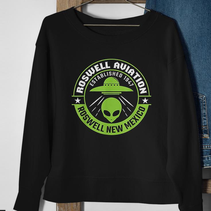 Roswell Aviation Established 1947 Roswell Alien Sweatshirt Gifts for Old Women