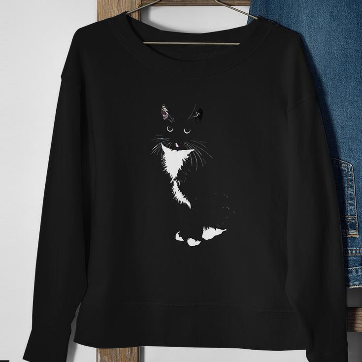 Tuxedo Cat Gift Sweatshirt Gifts for Old Women