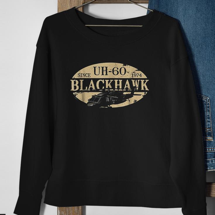 Uh60 Blackhawk Helicopter Vintage Design Sweatshirt Gifts for Old Women