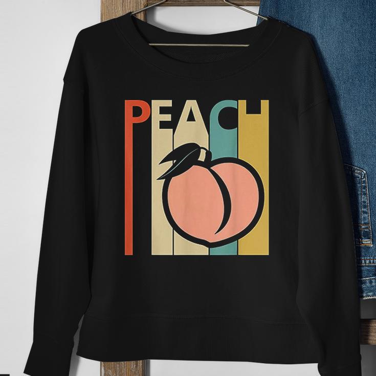 Vintage Peach Fruit Emoji Sweatshirt Gifts for Old Women