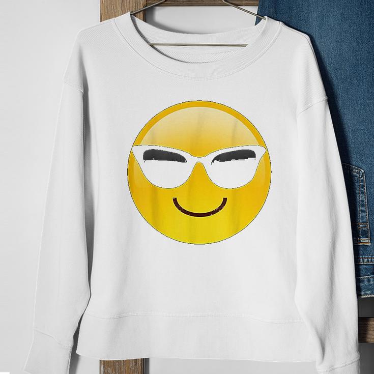 Emoji Cool Shades Smiley Face Sunglasses Confident Awesome Sweatshirt Gifts for Old Women