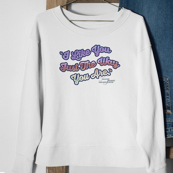 Mister Rogers Just They Way You Are Sheer Fitted Sweatshirt Gifts for Old Women