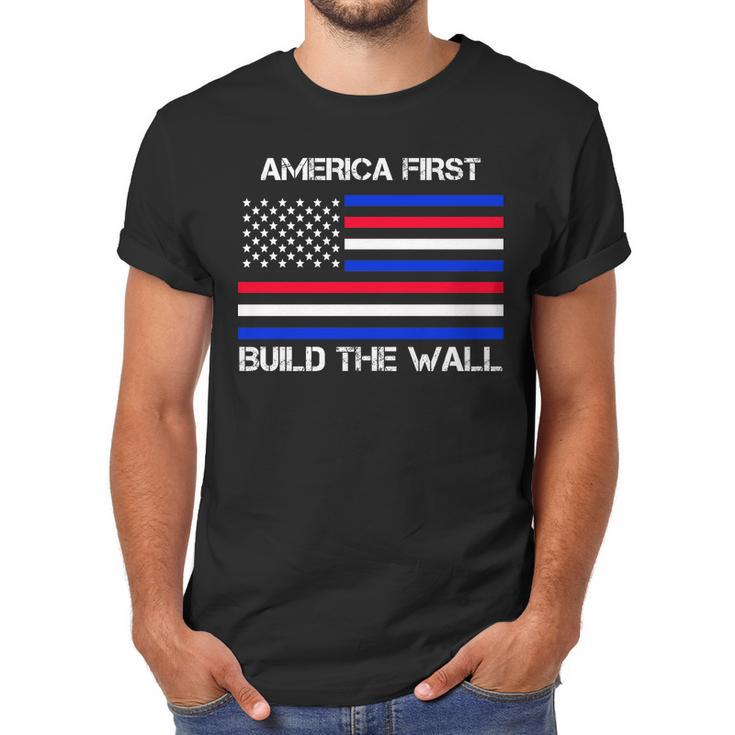 America First Build The Wall Flag Men T-Shirt