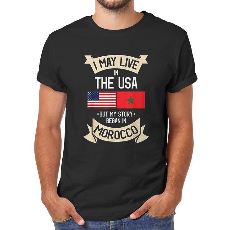 American Flag Morocco Moroccan Roots Gifts Men T-Shirt