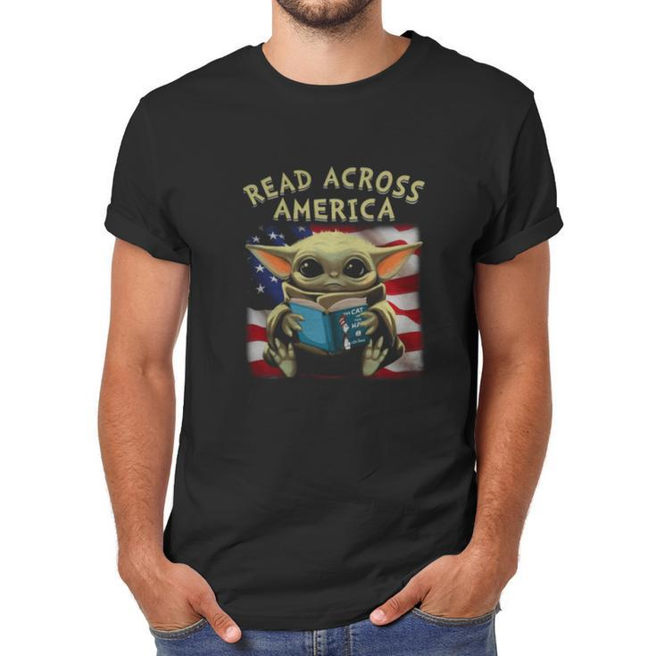 Baby Yoda Read Across America Flag Men T-Shirt